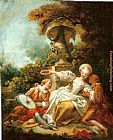 Jean-honore Fragonard Canvas Paintings - La Coquette Fixee